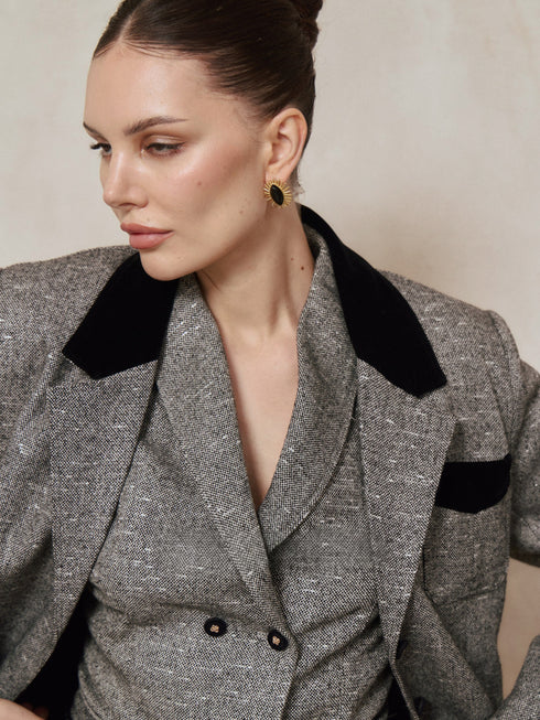 Odel Contrast-Trim Wool Blazer