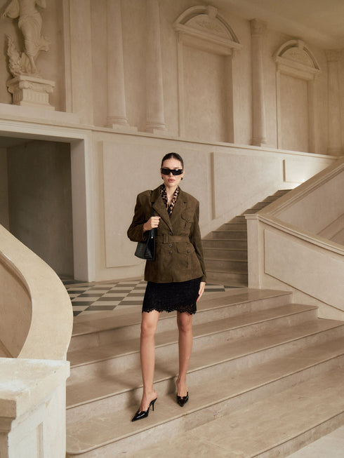 Celia Belted Safari Blazer