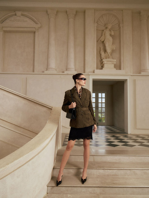 Celia Belted Safari Blazer