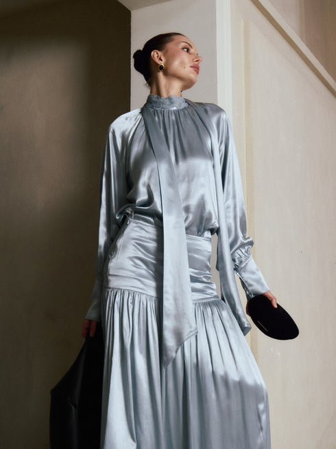 Iria Tie-Neck Blouse