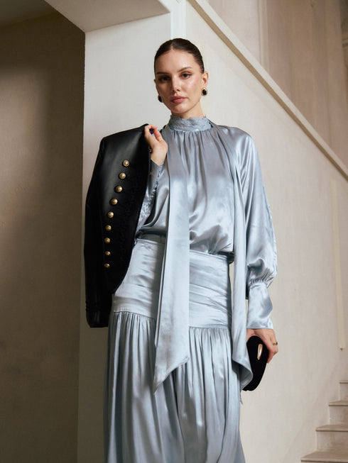 Iria Tie-Neck Blouse