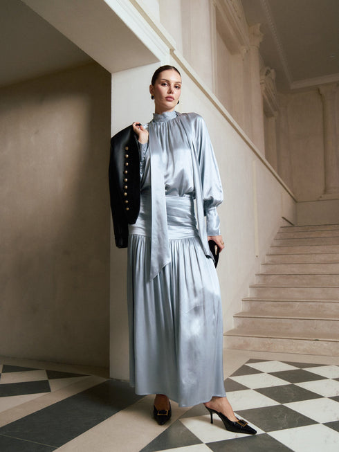 Solene Draped Maxi Skirt