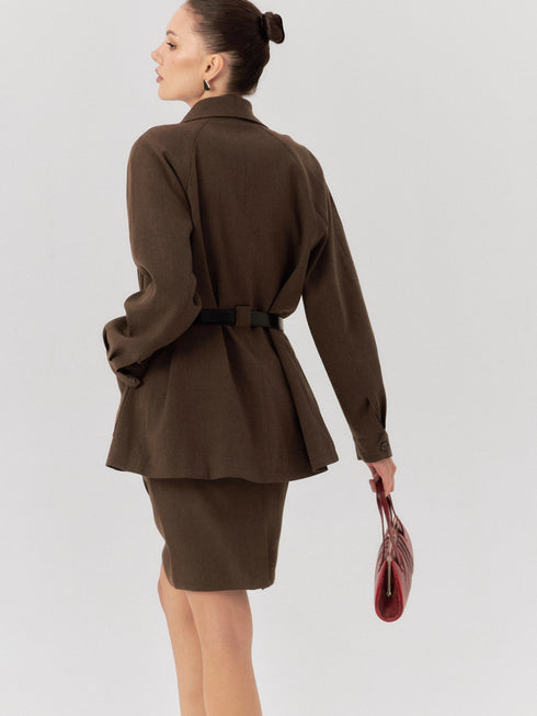Aroa Draped Belted Blazer