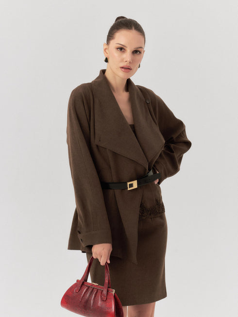 Aroa Draped Belted Blazer