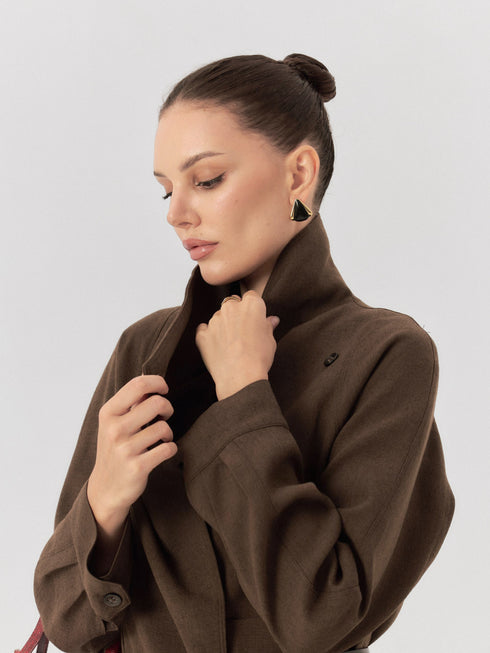 Aroa Draped Belted Blazer