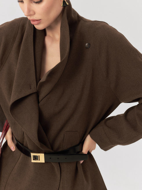 Aroa Draped Belted Blazer