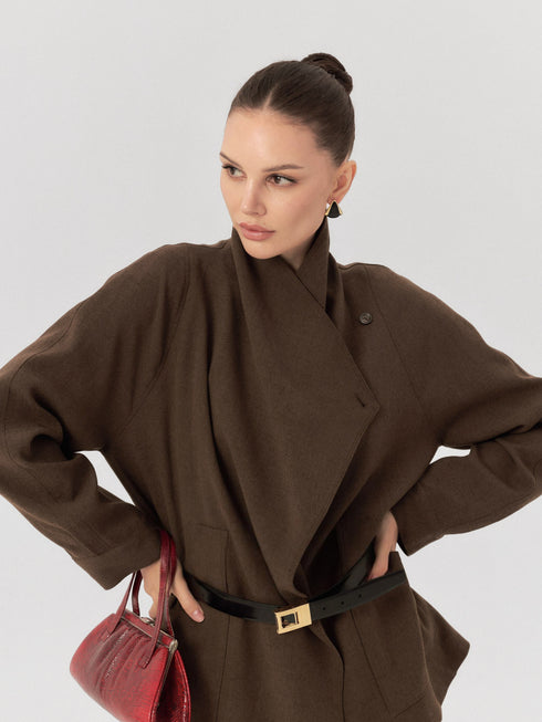 Aroa Draped Belted Blazer
