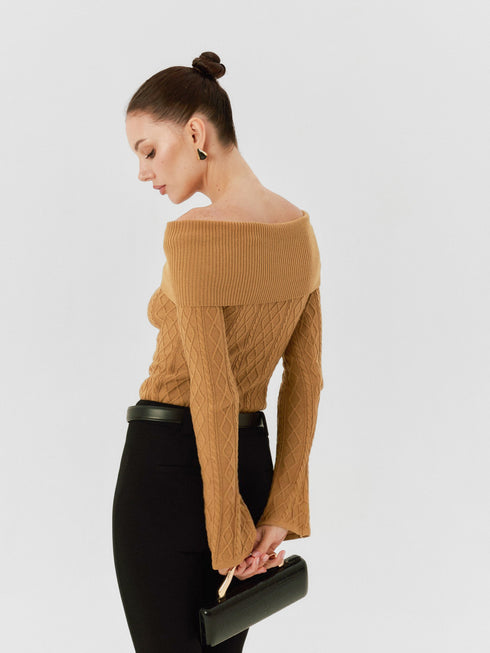 Mina Off-Shoulder Wool Top