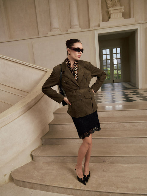 Celia Belted Safari Blazer