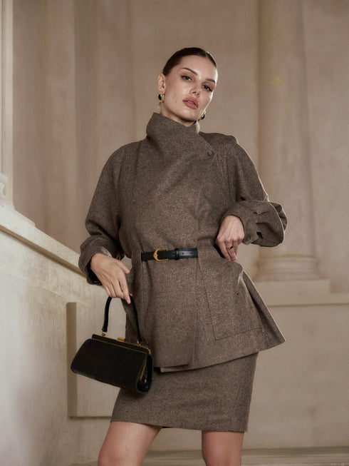 Daria Belted Wool Blazer