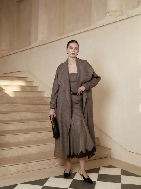 Olia Belted Wool Coat