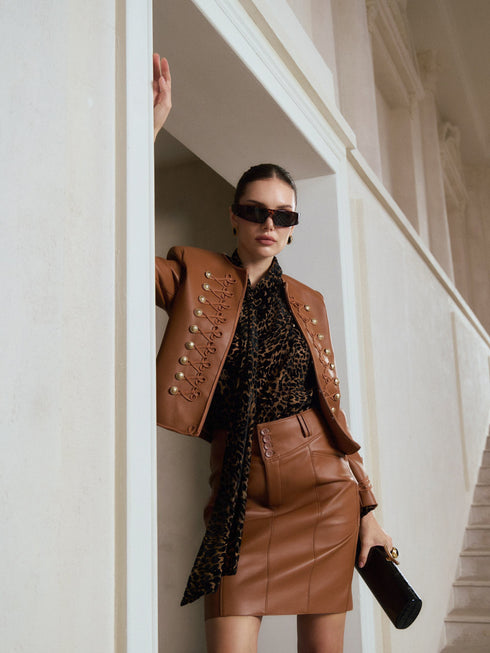 Eira Belted Cropped Jacket