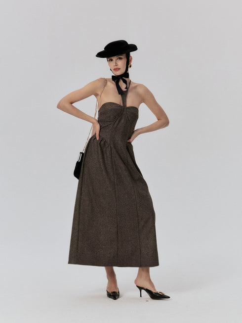Ysee Halter Wool Dress
