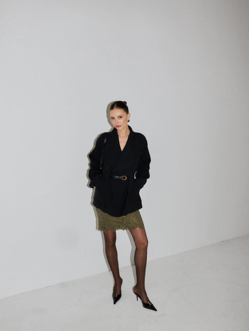 Aroa Draped Belted Blazer