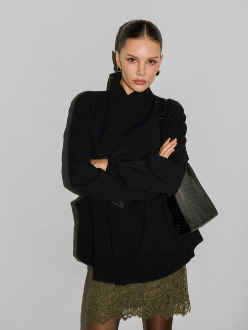 Aroa Draped Belted Blazer