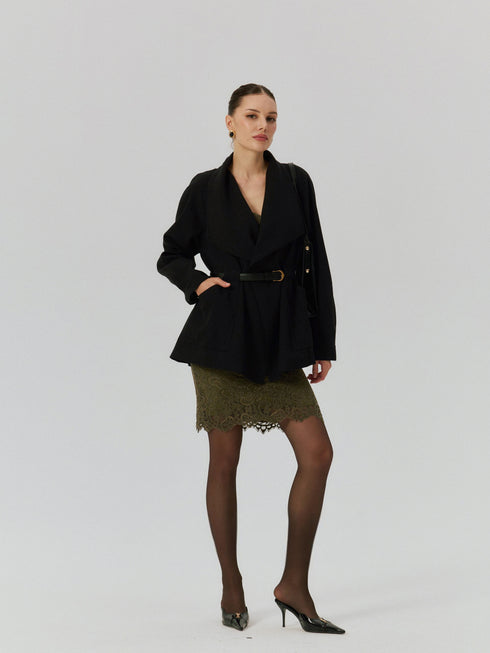 Aroa Draped Belted Blazer