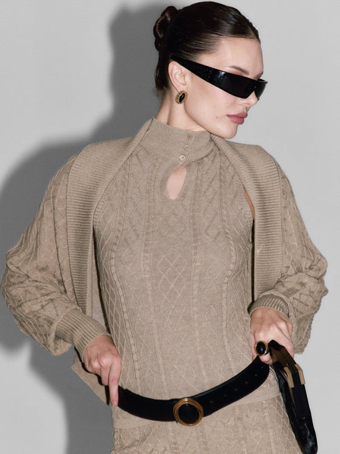 Suri Draped Wool Cardigan