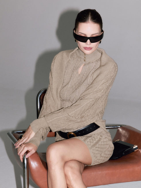 Suri Draped Wool Cardigan