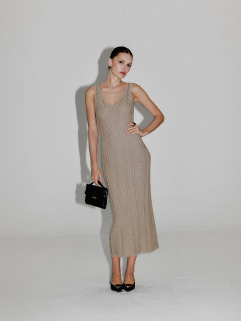 Elara Ribbed Wool Dress
