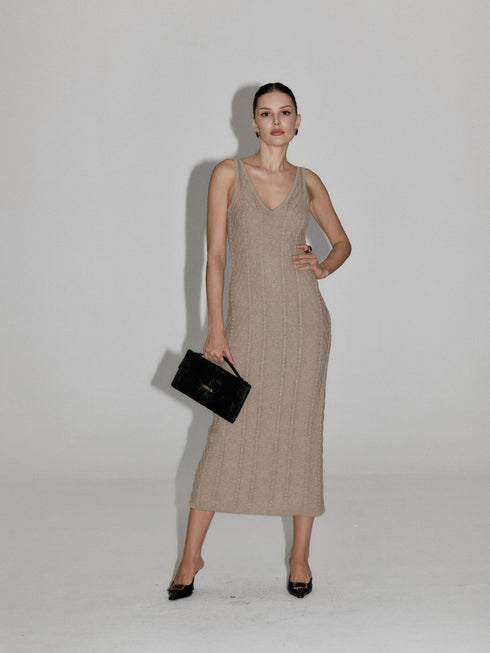 Elara Ribbed Wool Dress