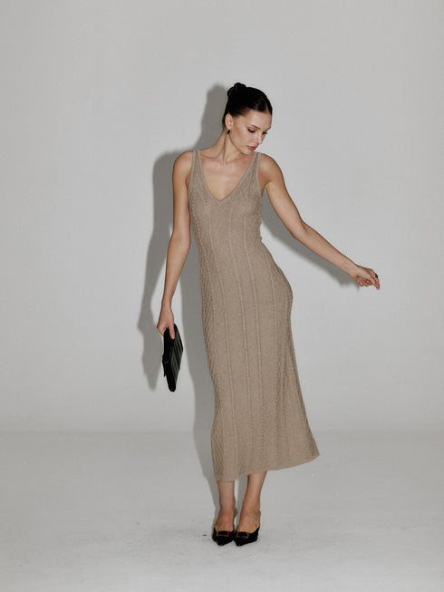 Elara Ribbed Wool Dress