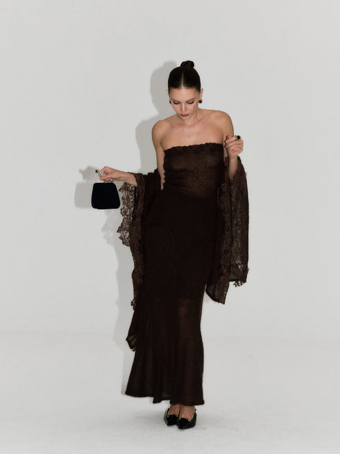 Rhea Lace-Trim Mohair Shawl
