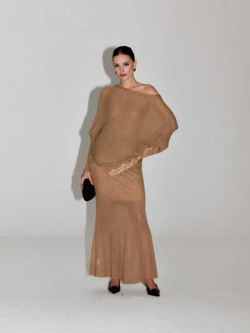 Thea Asymmetric Mohair Skirt
