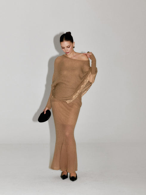 Thea Asymmetric Mohair Skirt