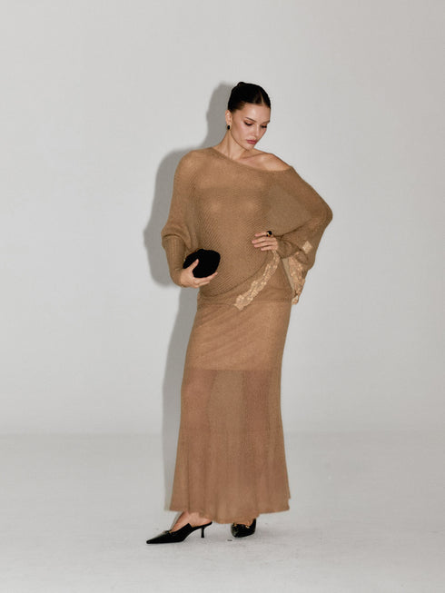 Thea Asymmetric Mohair Skirt