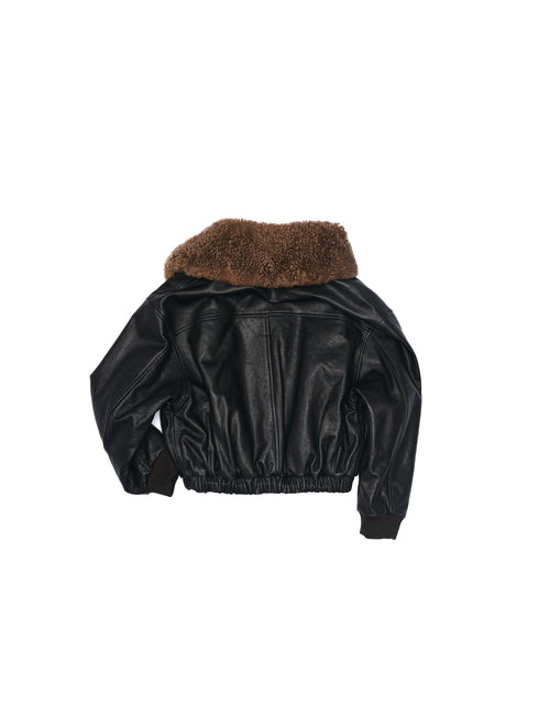 Neris Leather Down Bomber