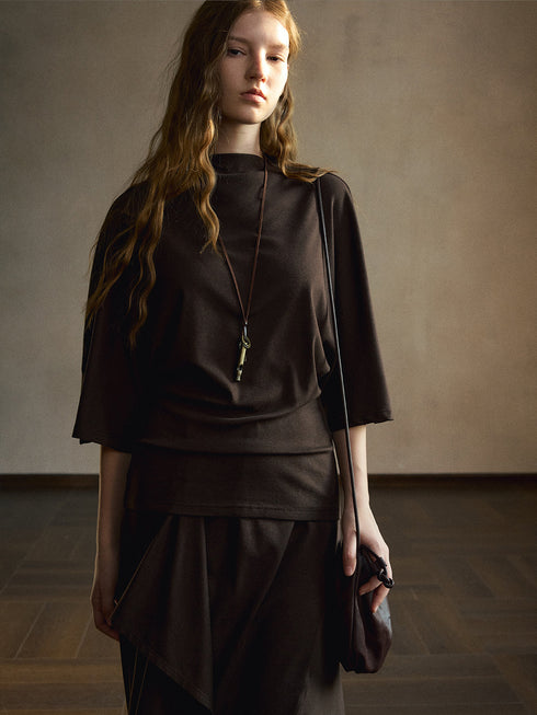 Sera Cape-Sleeve Modal Top