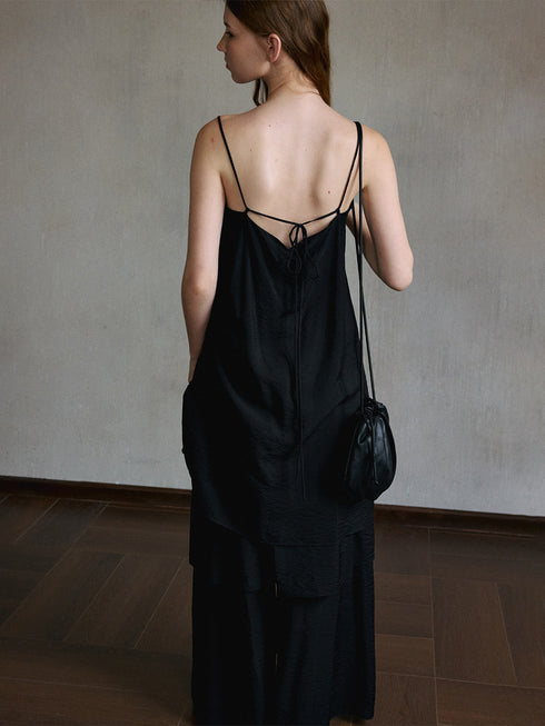 Argent Ruched Slip Dress