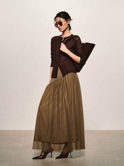 Cárdigan vaporoso transparente