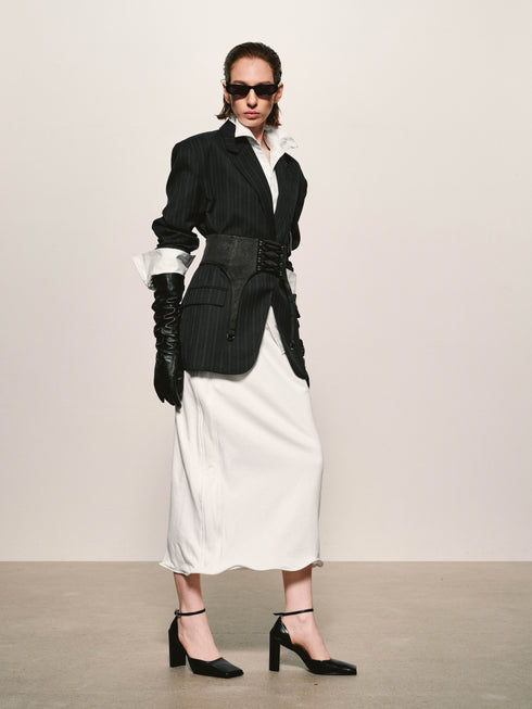 Linear Pinstripe Blazer