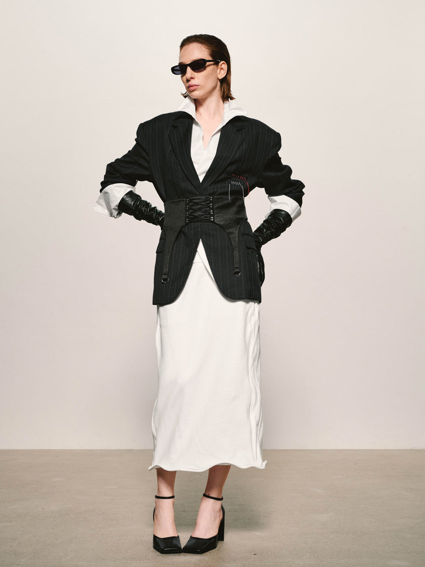 Linear Pinstripe Blazer