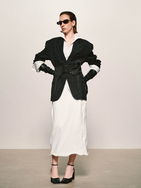 Linear Pinstripe Blazer