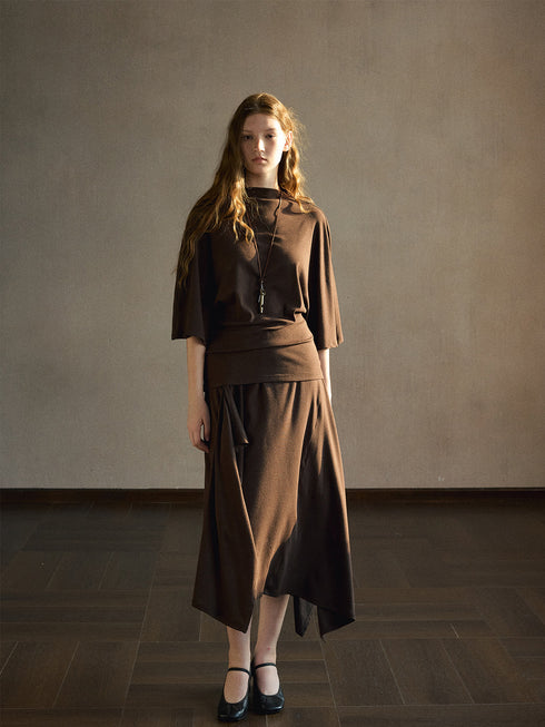 Sera Cape-Sleeve Modal Top