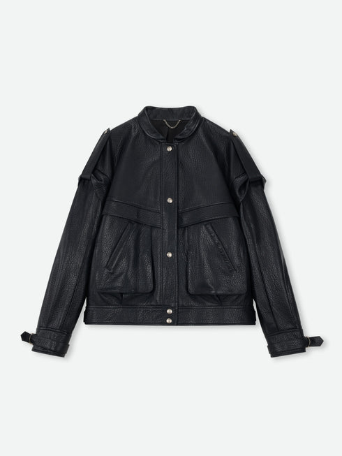 Grained Leather Jacket
