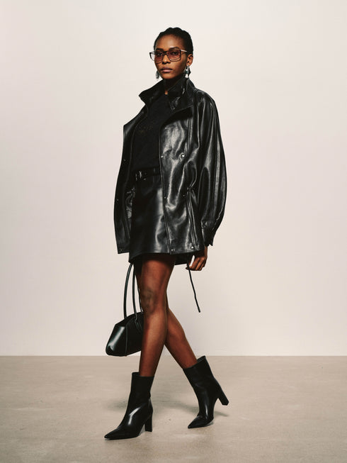 Lustrous Waxed Leather Jacket