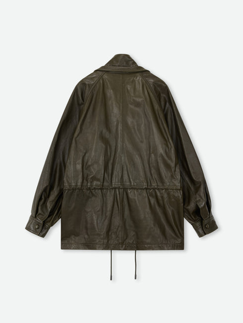 Lustrous Waxed Leather Jacket