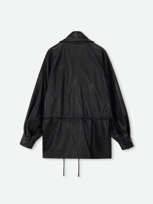 Lustrous Waxed Leather Jacket