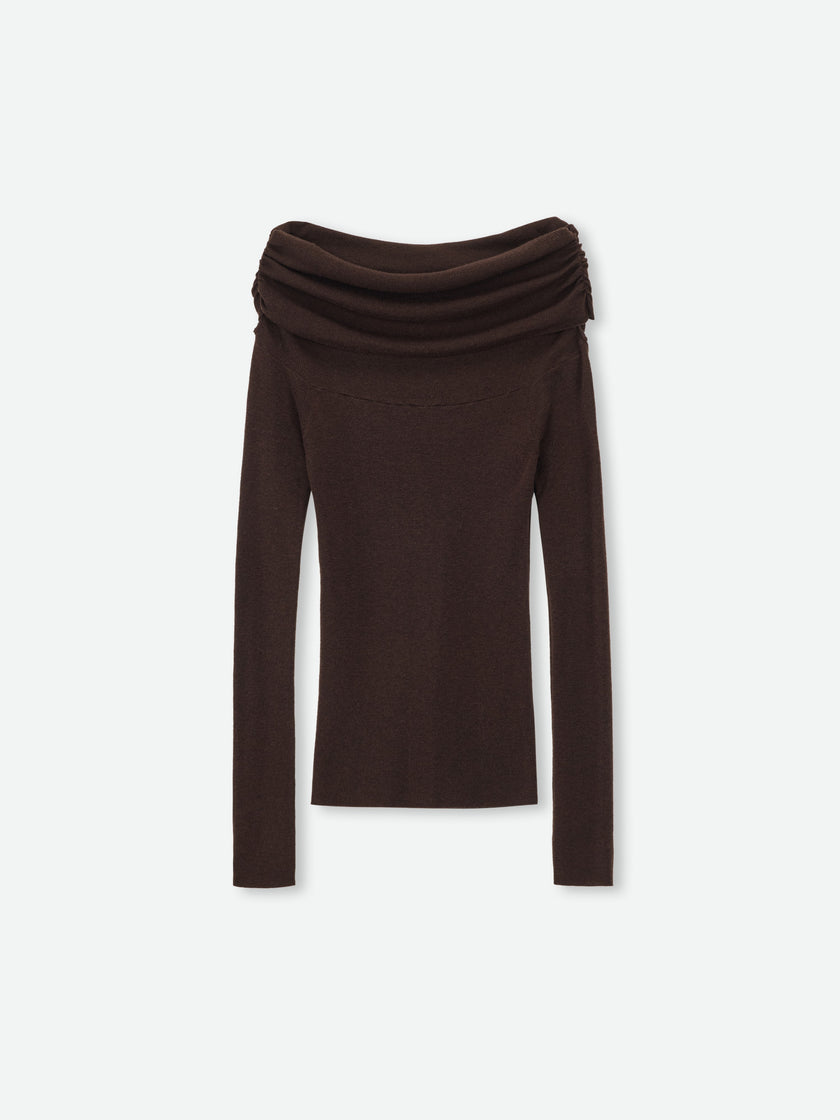 Bardot Folded Wool Top