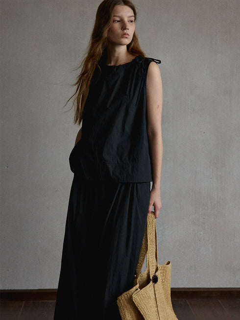 Haze Drawstring Boatneck Top