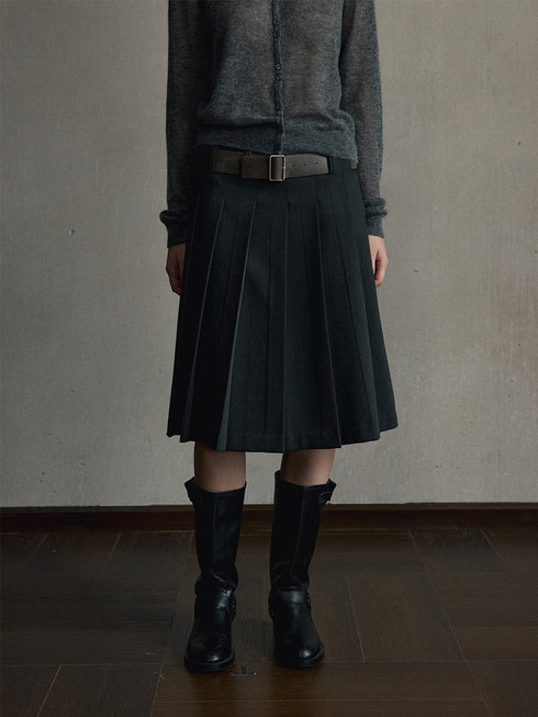 Faye Pleated Midi Skirt