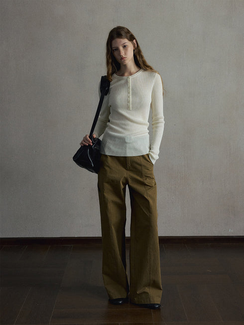Senna Ribbed Henley Top