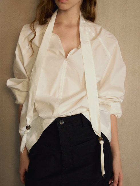 Maela Beaded Scarf Shirt