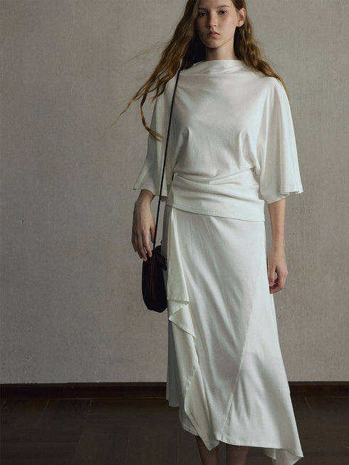 Sera Cape-Sleeve Modal Top