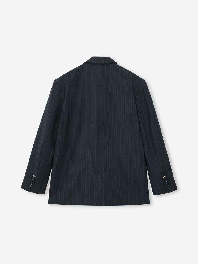 Linear Pinstripe Blazer