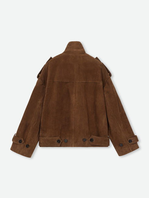 Suede Double-Breasted Caban