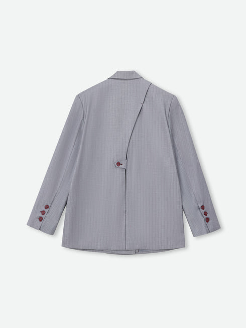 Pinstripe Wool-Blend Blazer